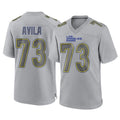 LA.Rams #73 Steve Avila Player Gray Atmosphere Fashion Home Game Odoa Stitched Jerseys