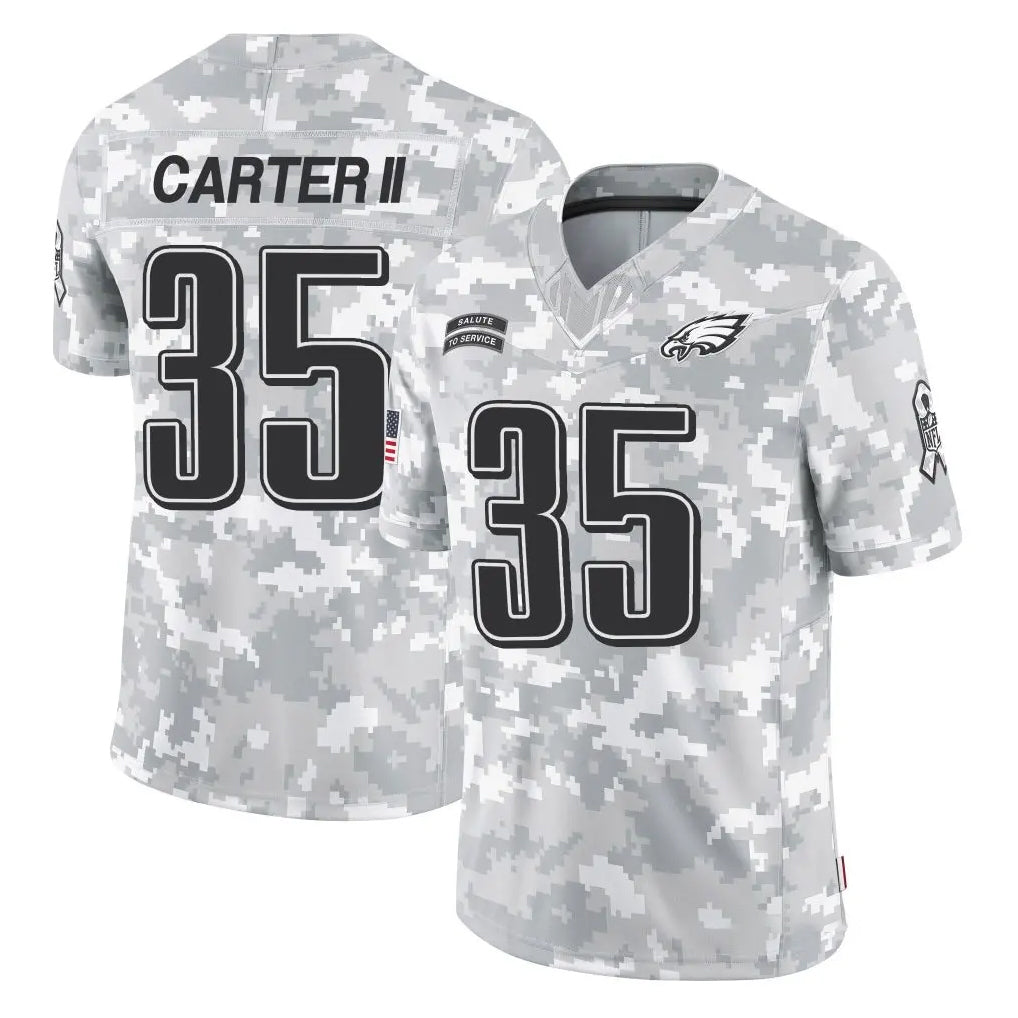 P.Eagles #35 Michael Carter II Player Arctic Camo Salute to Service Limited Game Odoa Stitched Jerseys