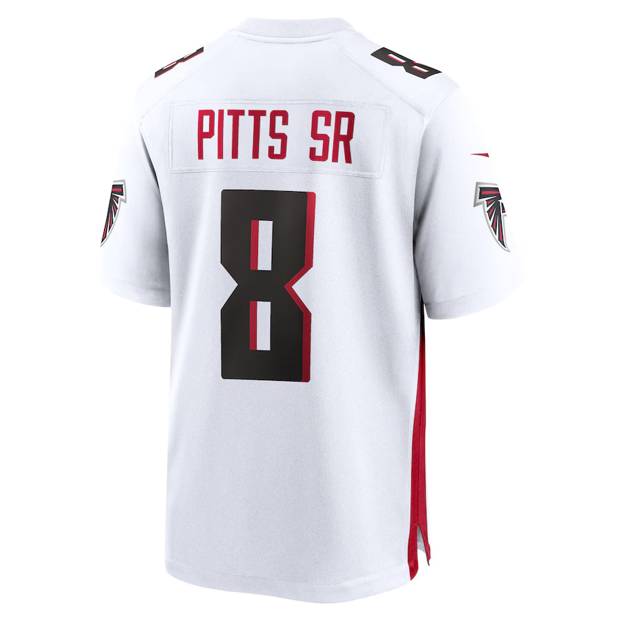 A.Falcons #8 Kyle Pitts Sr. Player White Home Game Odoa Stitched Jerseys