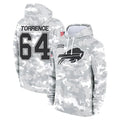 B.Bills #64 O'Cyrus Torrence Player Arctic Camo Salute to Service Hoodies Odoa Stitched Jerseys