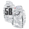 P.Eagles #58 Jalyx Hunt Player Arctic Camo Salute to Service Pullover Hoodies Limited Game Odoa Stitched Jerseys