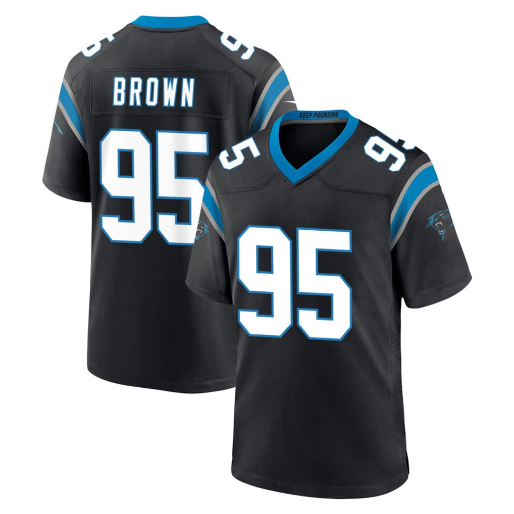 C.Panthers #95 Derrick Brown Player Black Limited Home Game Odoa Stitched Jerseys