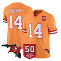 TB.Buccaneers #14 Chris Godwin Jr. Player Orange 50th Season Vapor Limited Home Game Odoa Stitched Jerseys