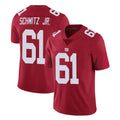 NY.Giants #61 John Michael Schmitz Jr. Player Red Limited Vapor Untouchable Home Game Odoa Stitched Jerseys