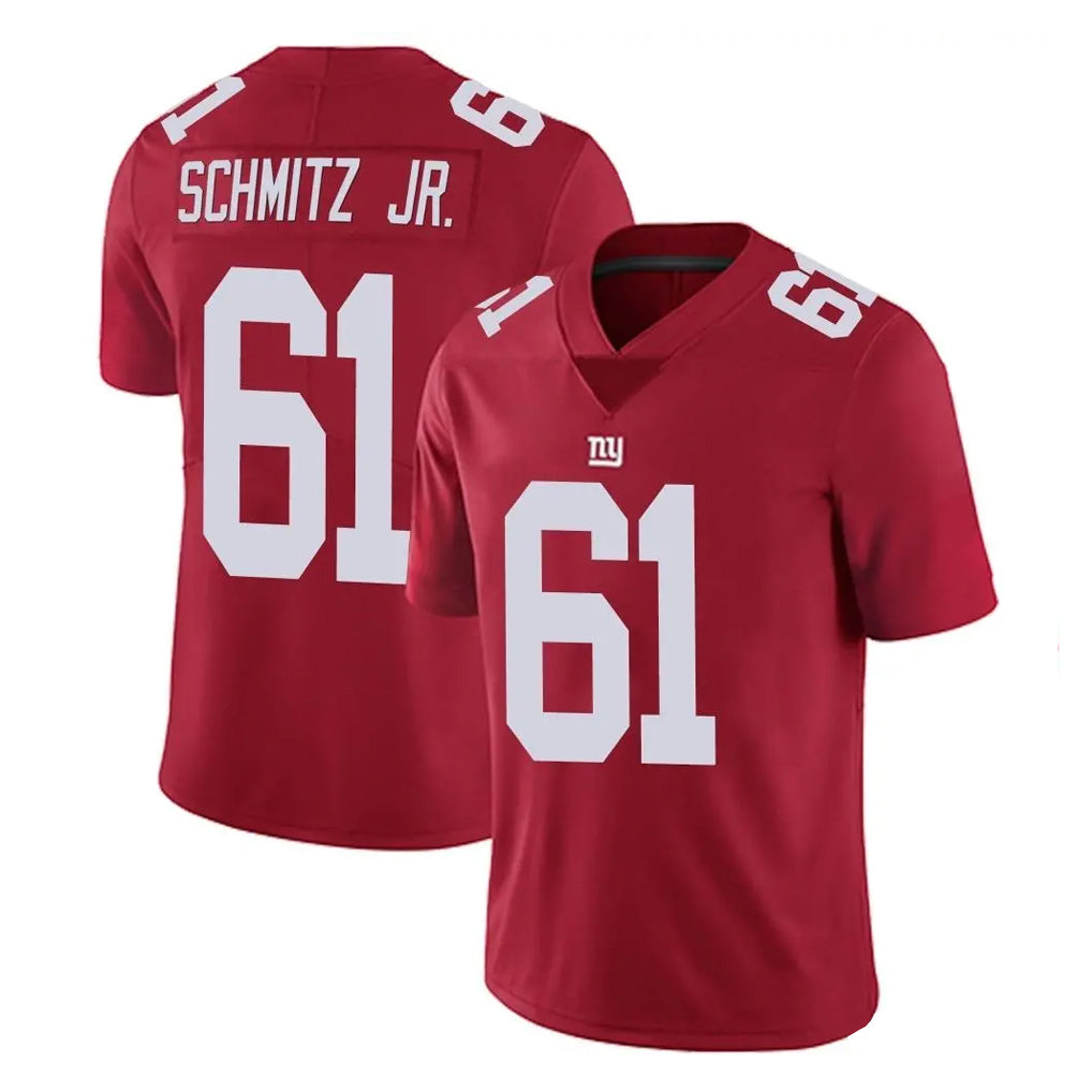 NY.Giants #61 John Michael Schmitz Jr. Player Red Limited Vapor Untouchable Home Game Odoa Stitched Jerseys