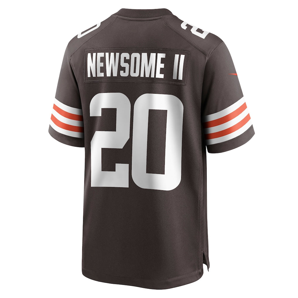 Odoa C.Browns #20 Greg Newsome II Brown Game Jersey
