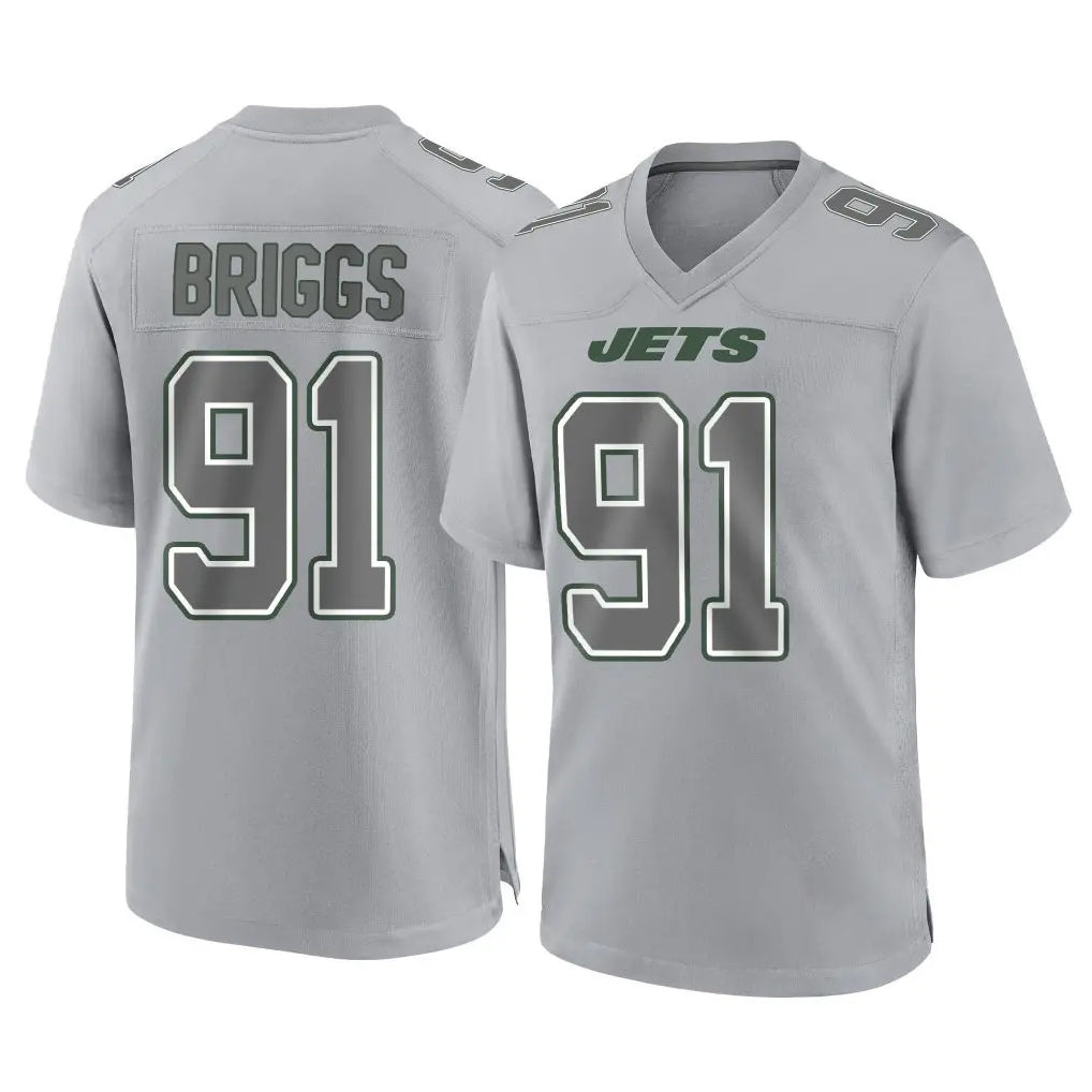 NY.Jets #91 Jowon Briggs Player Gray Limited Atmosphere Fashion Home Game Odoa Stitched Jerseys