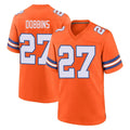 D.Broncos #27 J.K. Dobbins Player Orange Alternate Collection Throwback Game Odoa Stitched Jerseys
