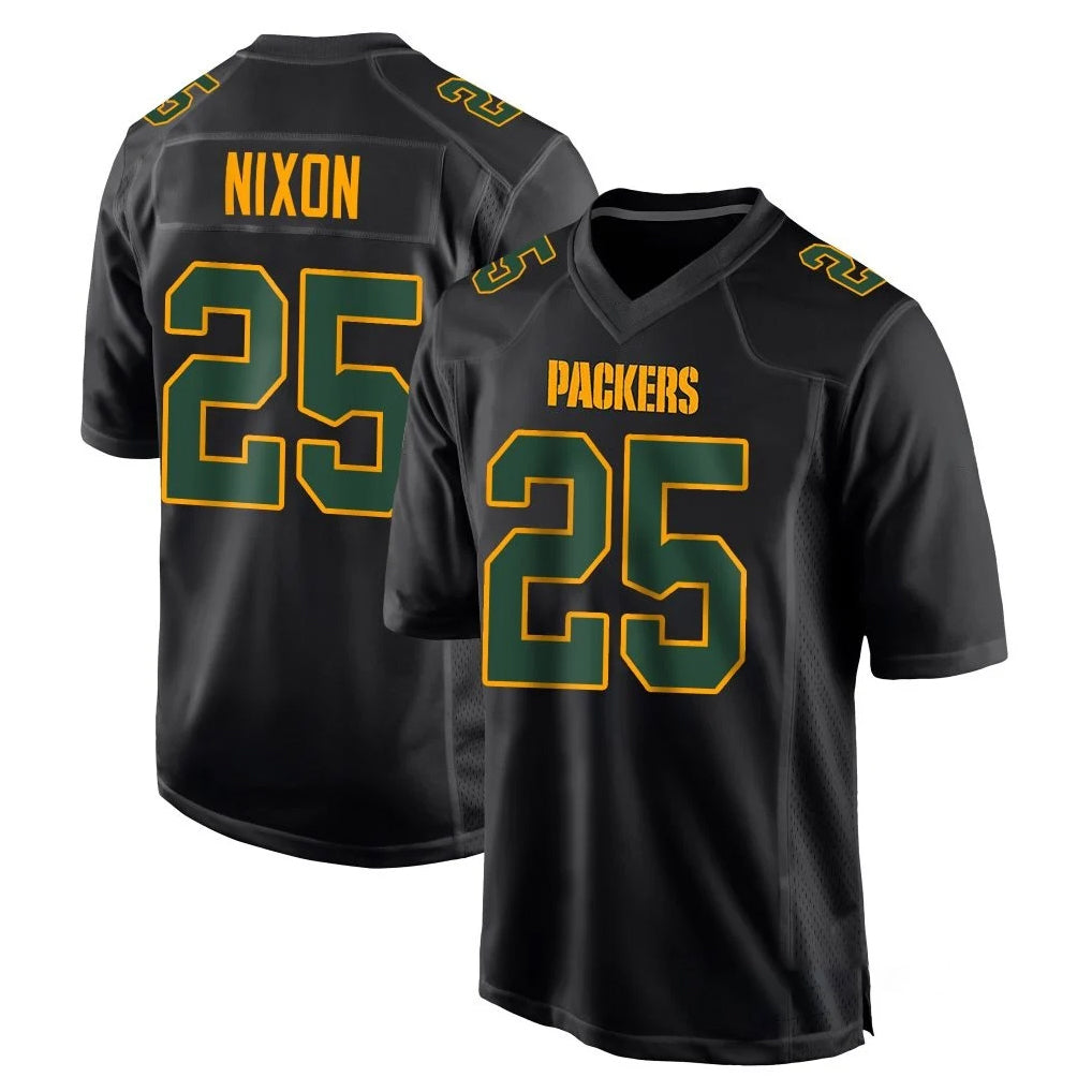 GB.Packers #25 Keisean Nixon Player Black Fashion Home Game Odoa Stitched Jerseys