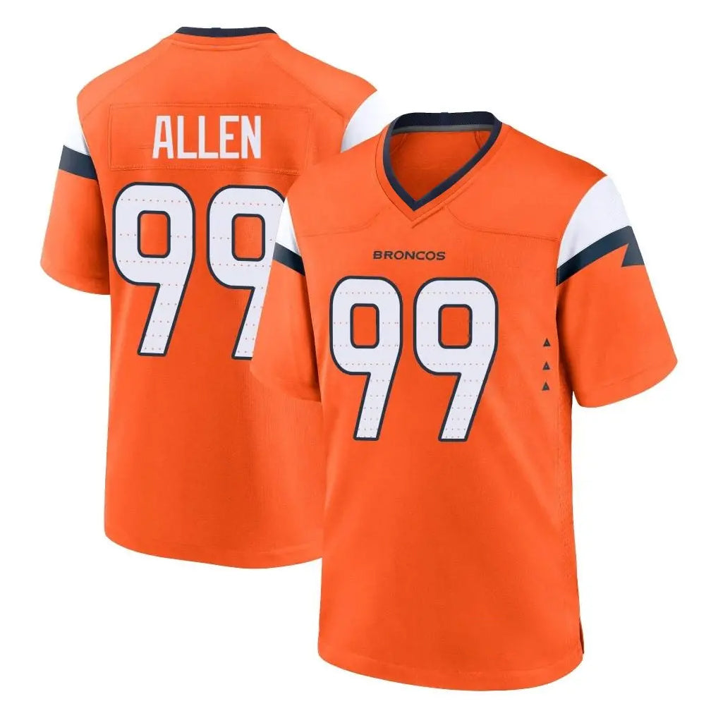 D.Broncos #99 Zach Allen Player Orange Home Game Odoa Stitched Jerseys