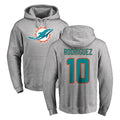 M.Dolphins #10 Jacob Rodriguez Player Gray LOGO Pullover Hoodies Limited Odoa Stitched Jerseys