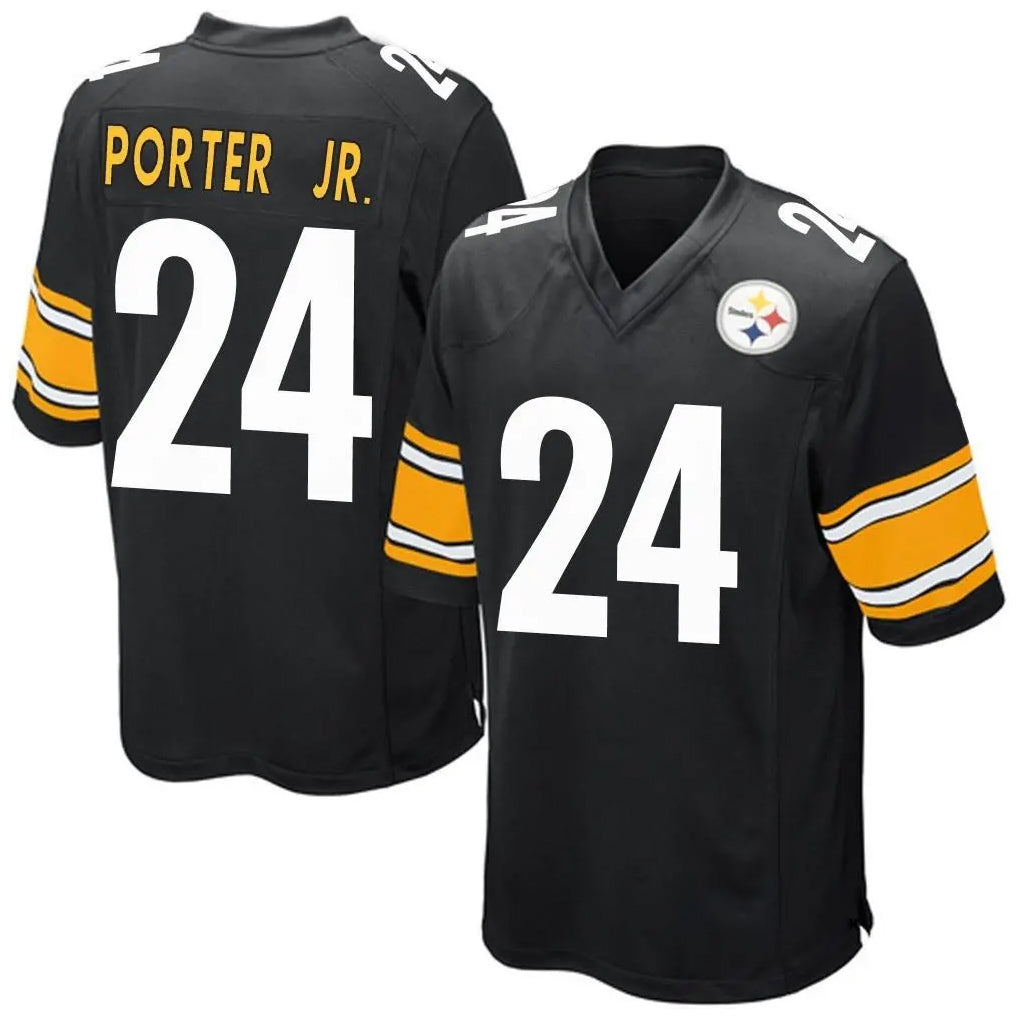 P.Steelers #24 Joey Porter Jr. Player Black Game Home Odoa Stitched Jerseys