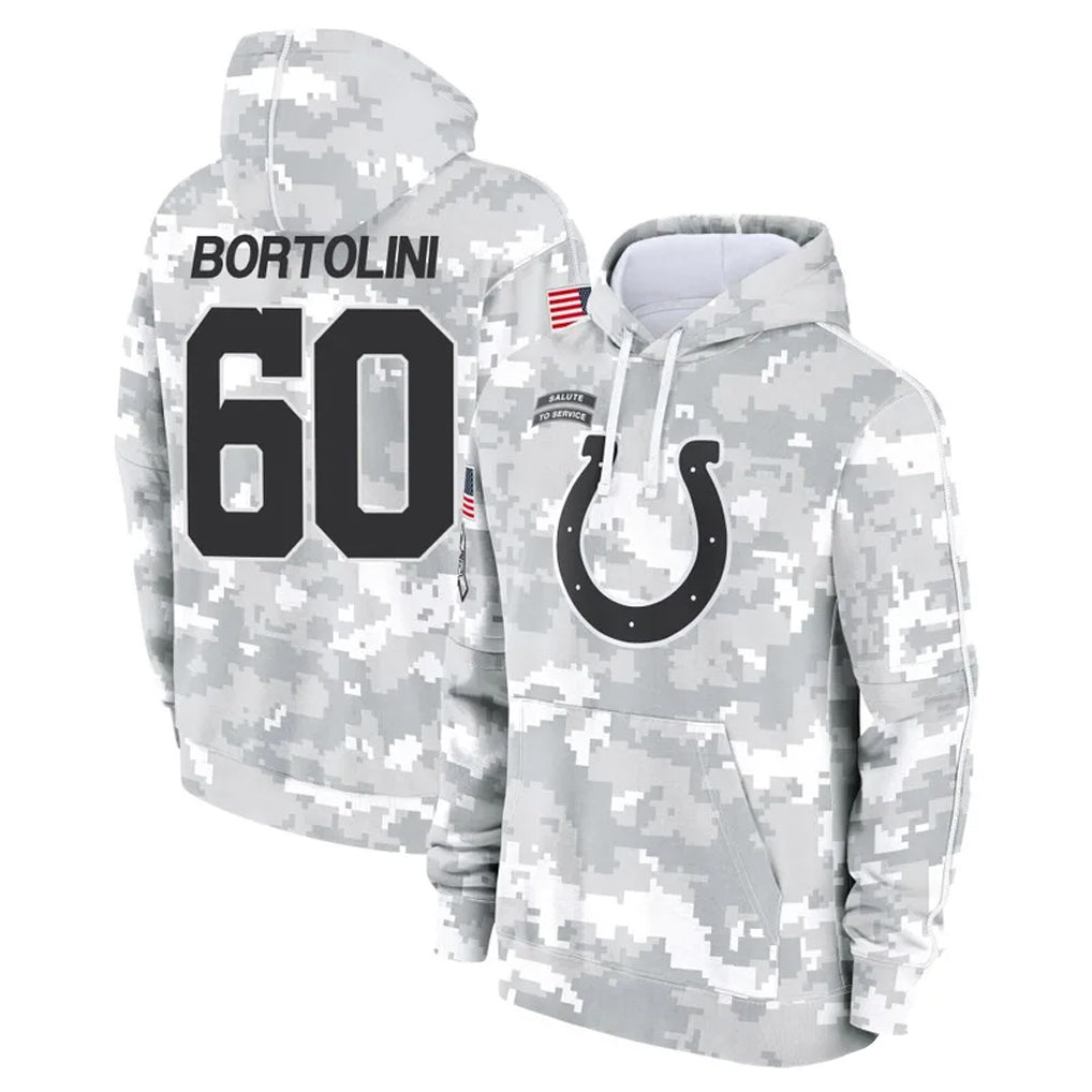 IN.Colts #60 Tanor Bortolini Player Arctic Camo Salute to Service Hoodies Limited Game Odoa Stitched Jerseys