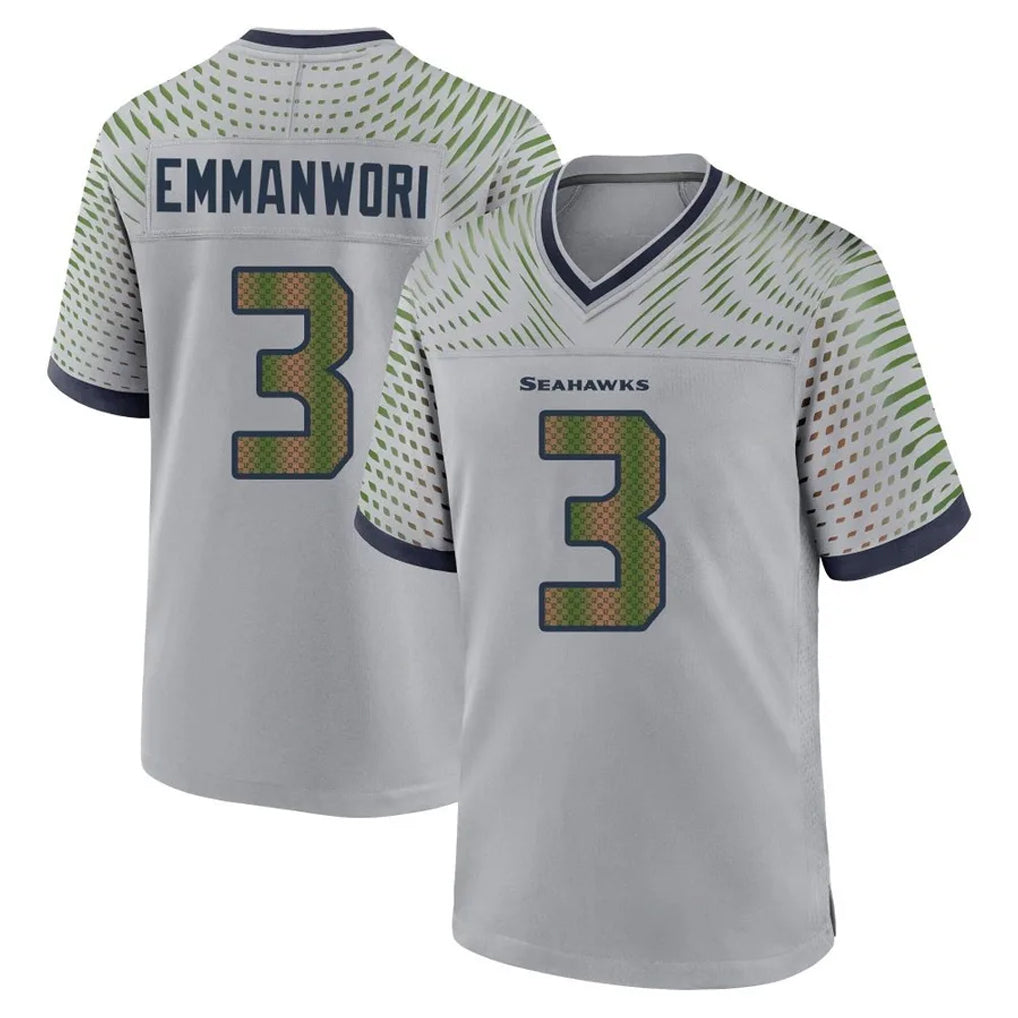 S.Seahawks #3 Nick Emmanwori Player Grey 2025 Rivalries Collection Home Game Odoa Stitched Jerseys