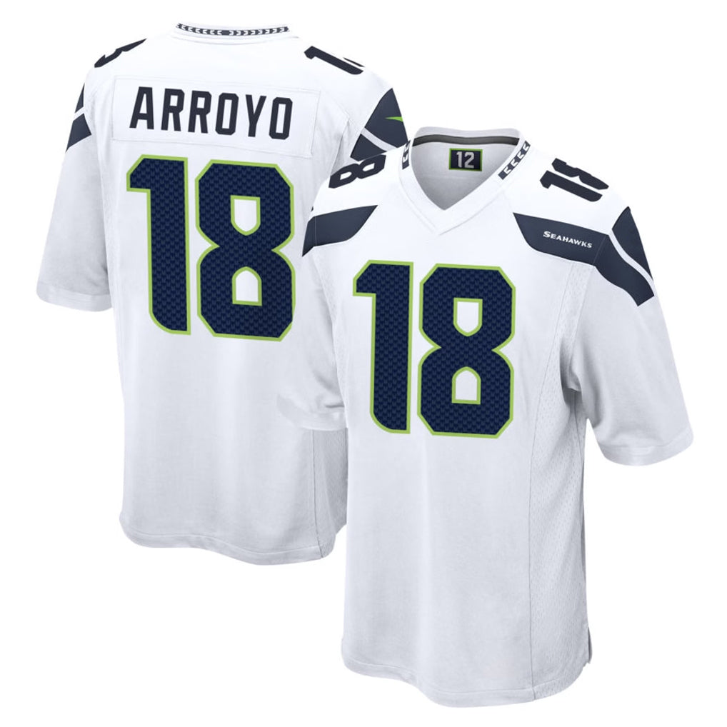 S.Seahawks #18 Elijah Arroyo Player White Home Game Odoa Stitched Jerseys