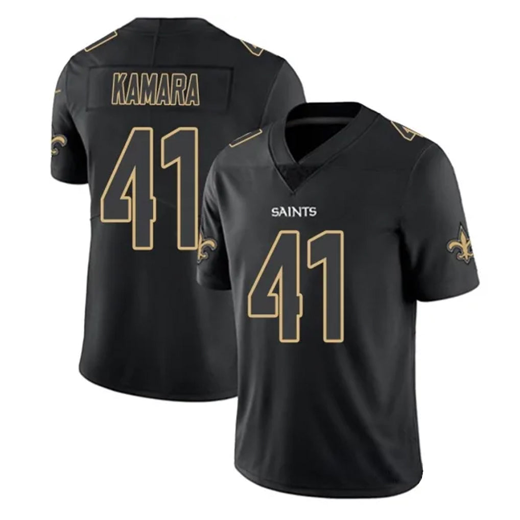 NO.Saints #41 Alvin Kamara Player Black Impact Limited Home Game Odoa Stitched Jerseys
