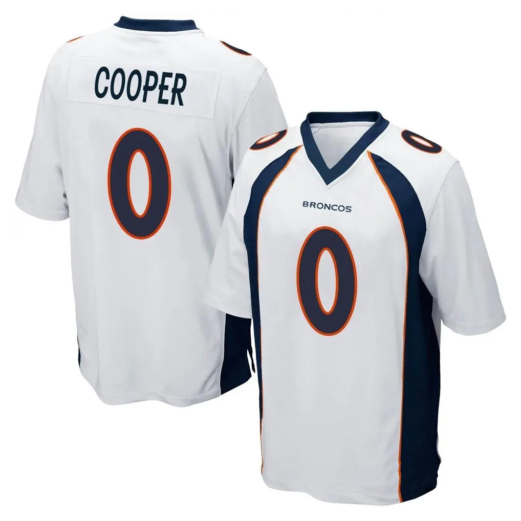 D.Broncos #0 Jonathon Cooper Player White Game Odoa Stitched Jerseys
