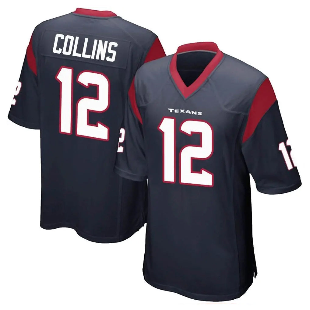 H.Texans #12 Nico Collins Player Navy Home Game Odoa Stitched Jerseys