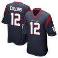 H.Texans #12 Nico Collins Player Navy Home Game Odoa Stitched Jerseys