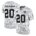 LV.Raiders #20 Isaiah Pola-Mao Player Arctic Camo Salute To Service Limited Game Odoa Stitched Jerseys