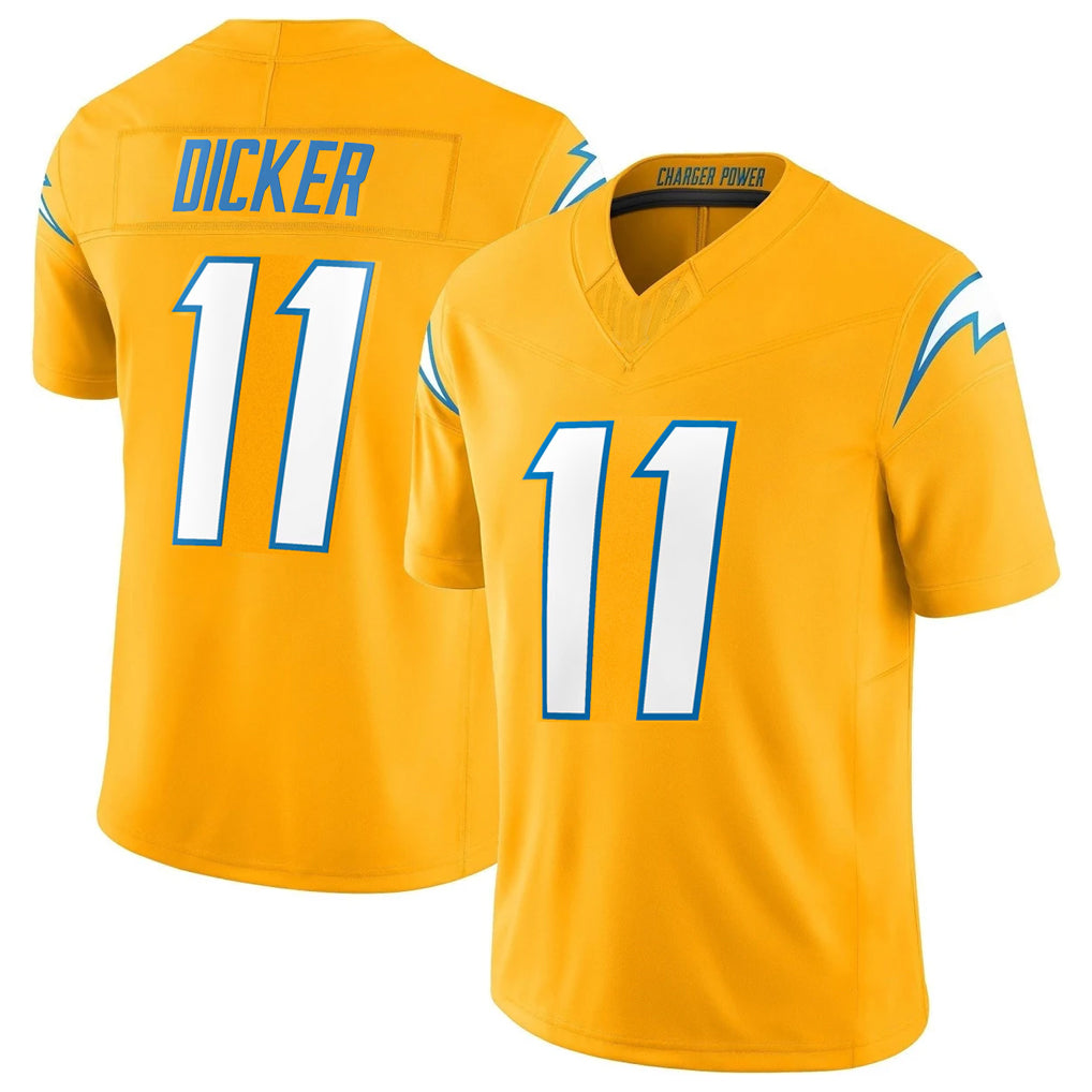 LA.Chargers #11 Cameron Dicker Player Gold Limited Vapor F.U.S.E. Home Game Odoa Stitched Jerseys