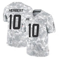 LA.Chargers #10 Justin Herbert Player Arctic Camo Salute To Service Limited Game Odoa Stitched Jerseys