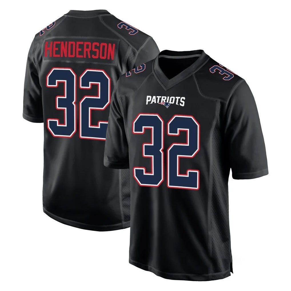 NE.Patriots #32 TreVeyon Henderson Player Carbon Fashion Limited Home Game Odoa Stitched Jerseys