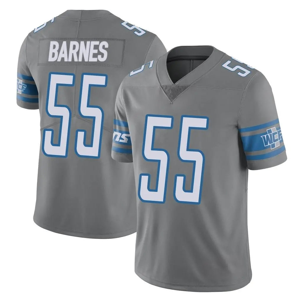 D.Lions #55 Derrick Barnes Player Gray Vapor Untouchable Limited Home Game Odoa Stitched Jerseys