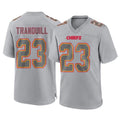 KC.Chiefs #23 Drue Tranquill Player Gray Atmosphere Fashion Game Odoa Stitched Jerseys