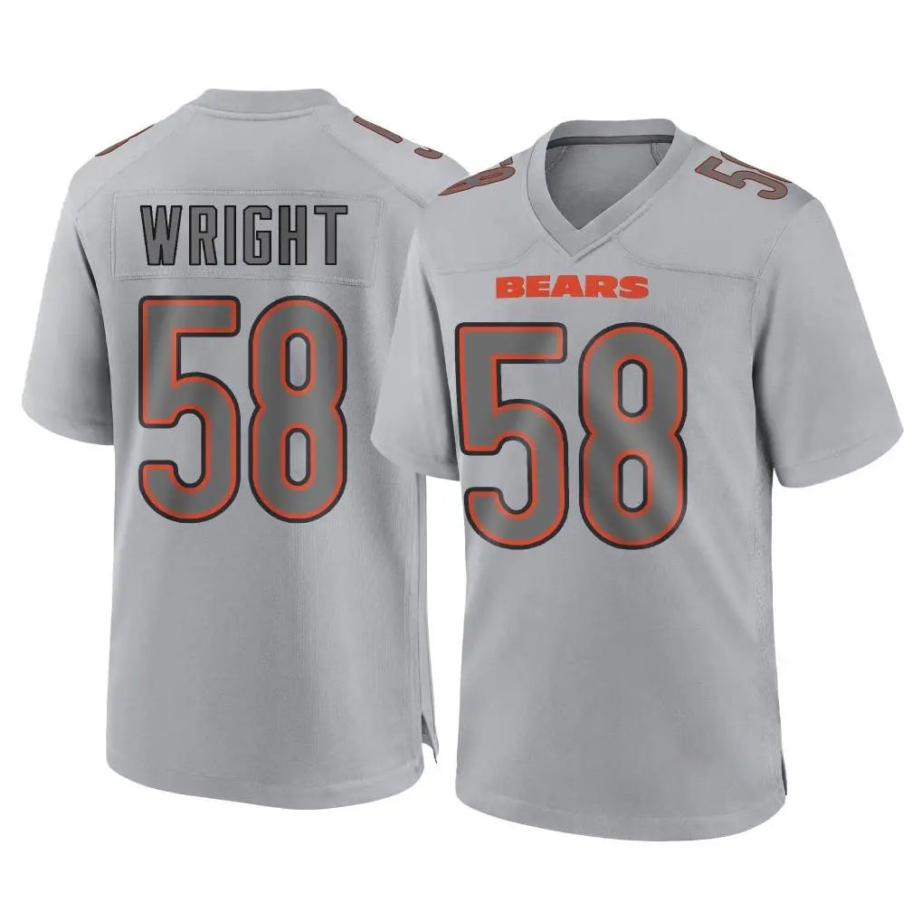C.Bears #58 Darnell Wright Player Gray Atmosphere Fashion Game Odoa Stitched Jerseys