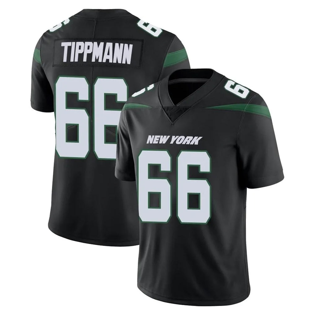 NY.Jets #66 Joe Tippmann Player Stealth Black Limited Vapor Home Game Odoa Stitched Jerseys