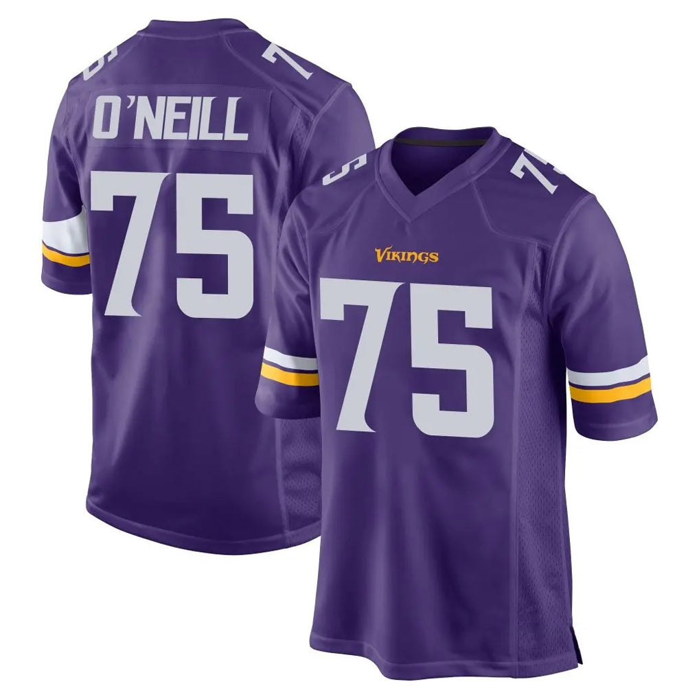 M.Vikings #75 Brian O'Neill Player Purple Home Game Odoa Stitched Jerseys