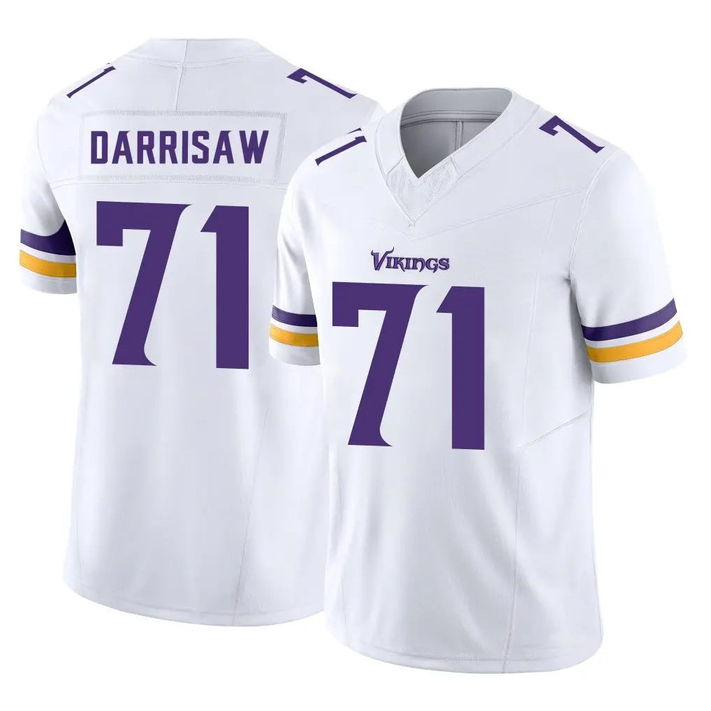 M.Vikings #71 Christian Darrisaw Player White Limited Vapor F.U.S.E. Home Game Odoa Stitched Jerseys