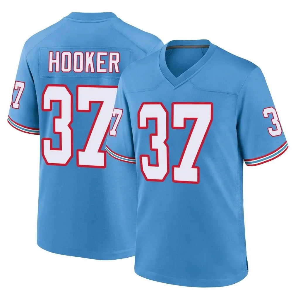 T.Titans #37 Amani Hooker Player Light Blue Oilers Throwback Home Game Odoa Stitched Jerseys