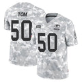 GB.Packers #50 Zach Tom Player Arctic Camo Salute To Service Limited Odoa Stitched Jerseys