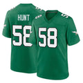 P.Eagles #58 Jalyx Hunt Player Green Kelly Alternate Home Game Odoa Stitched Jerseys