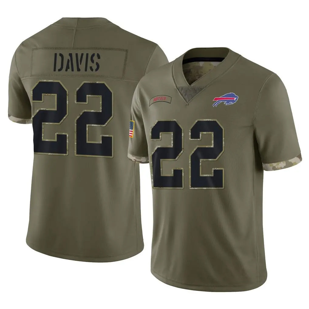 B.Bills #22 Ray Davis Player Salute To Service Olive Odoa Stitched Jerseys