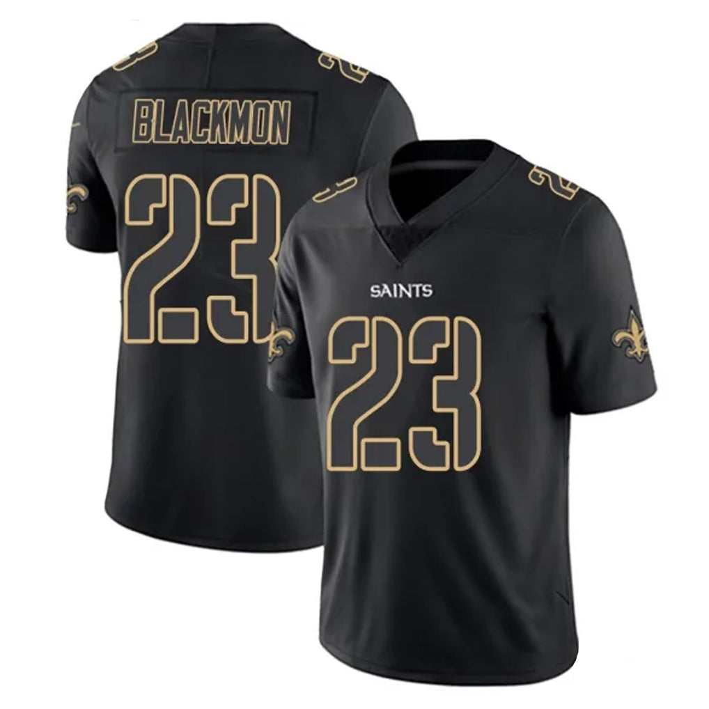 NO.Saints #23 Julian Blackmon Player Black Impact Limited Home Game Odoa Stitched Jerseys