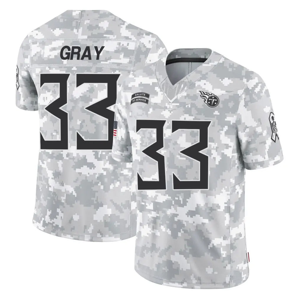 T.Titans #33 Cedric Gray Player Arctic Camo Limited Salute to Service Home Game Odoa Stitched Jerseys