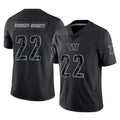 W.Commanders #22 Jacory Croskey-Merritt Player Black Limited Reflective Home Game Odoa Stitched Jerseys