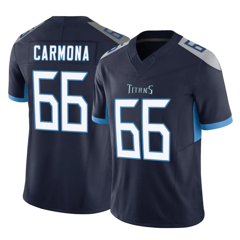 T.Titans #66 Fernando Carmona Jr. Player Navy Limited Vapor F.U.S.E. Home Game Odoa Stitched Jerseys