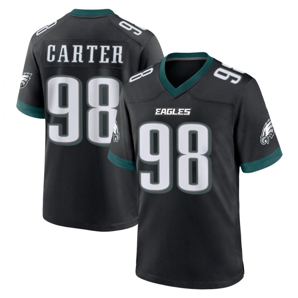 P.Eagles #98 Jalen Carter Player Black Game Home Odoa Stitched Jerseys