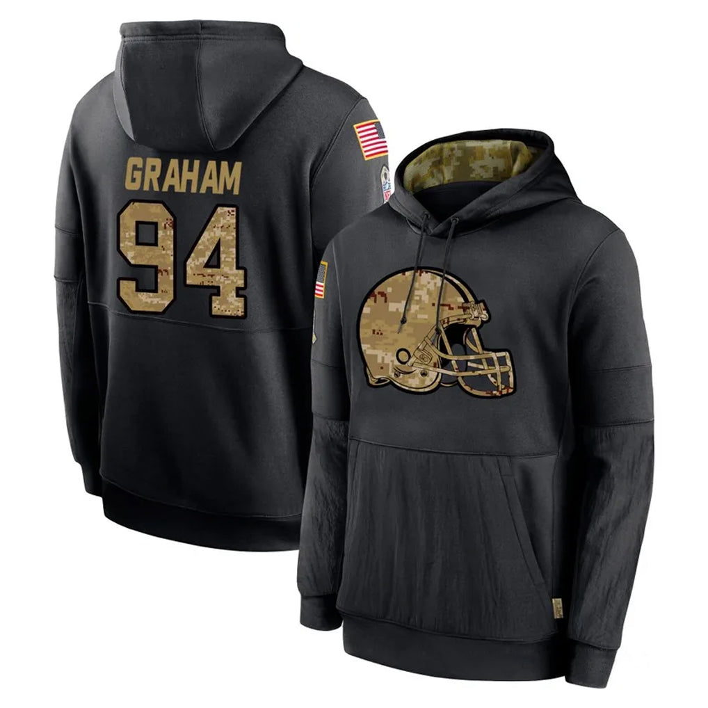 C.Browns #94 Mason Graham Player Black Salute to Service Pullover Hoodies Limited Odoa Stitched Jerseys