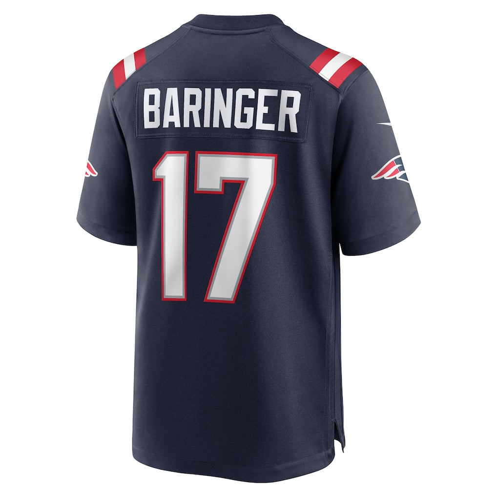 Odoa NE.Patriots #17 Bryce Baringer Navy Team Game Jersey