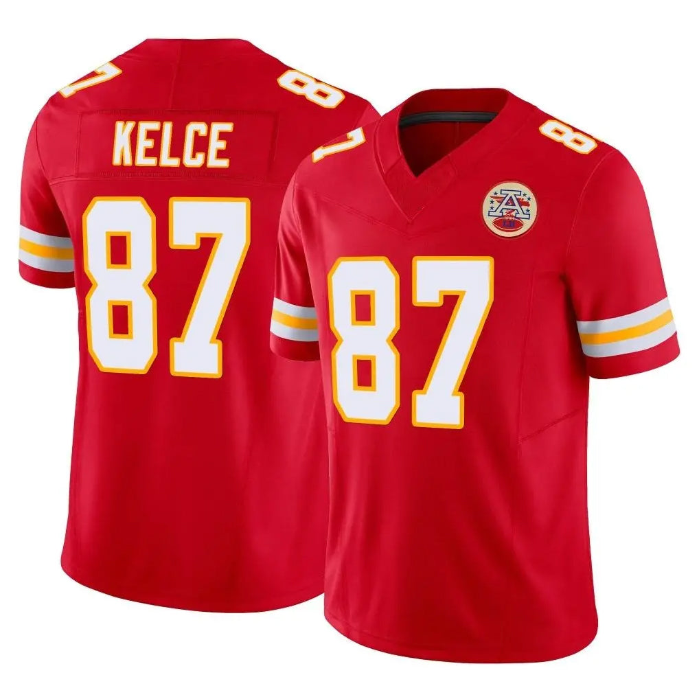 KC.Chiefs #87 Travis Kelce Player Red Limited Vapor F.U.S.E. Home Game Odoa Stitched Jerseys