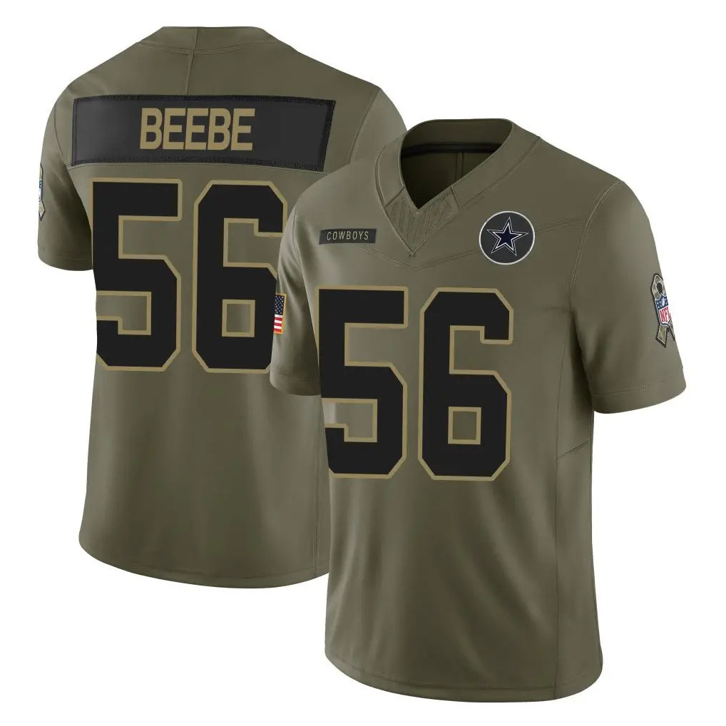 D.Cowboys #56 Cooper Beebe Player Olive 2025 Salute to Service Limited Home Game Odoa Stitched Jerseys