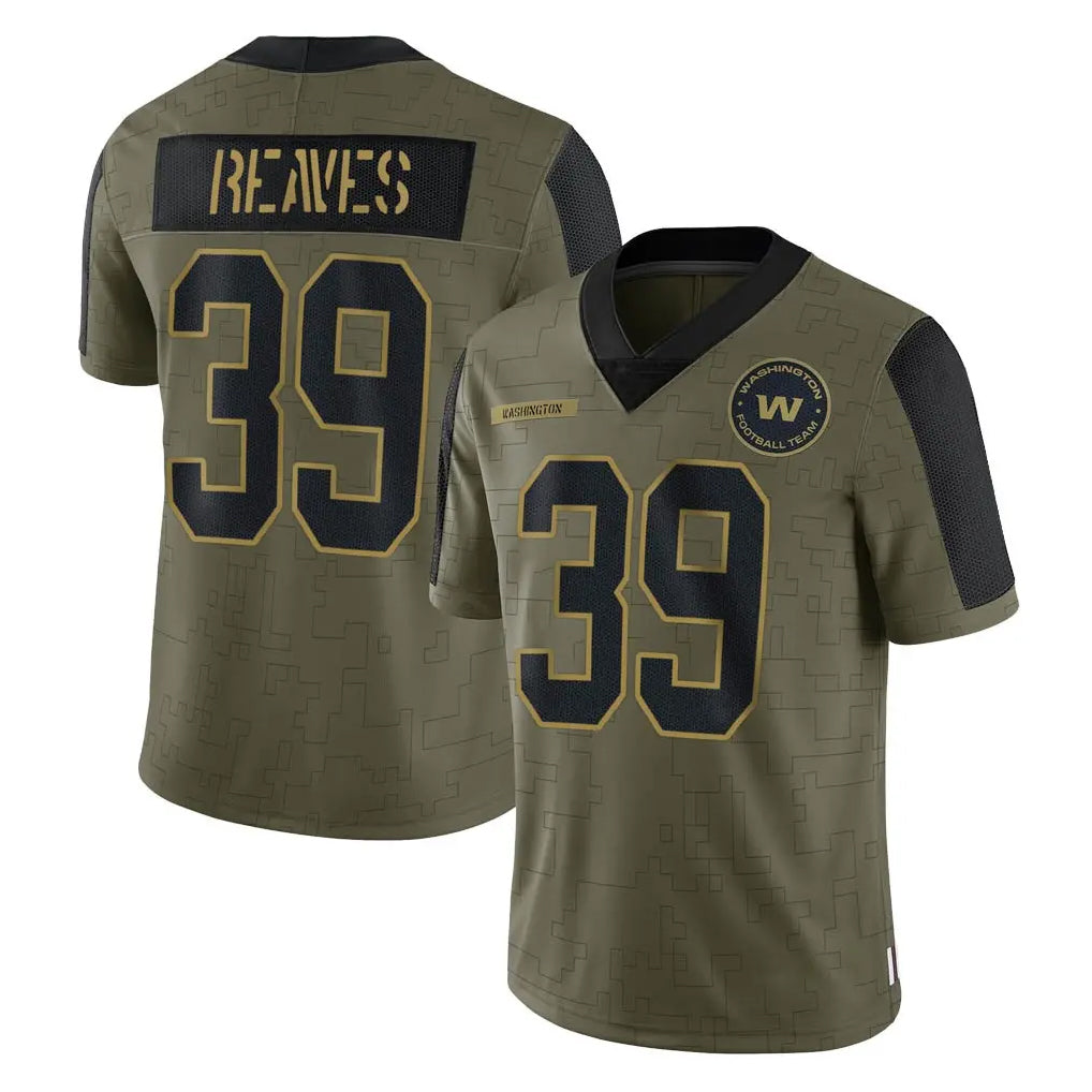 W.Commanders #39 Jeremy Reaves Player Olive Salute To Service Limited Game Odoa Stitched Jerseys