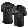 S.Seahawks #13 Ernest Jones IV Player Black Limited Reflective Home Game Odoa Stitched Jerseys