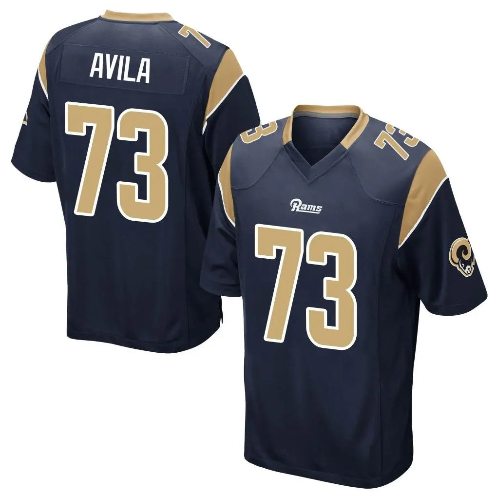 LA.Rams #73 Steve Avila Player Navy Home Game Odoa Stitched Jerseys