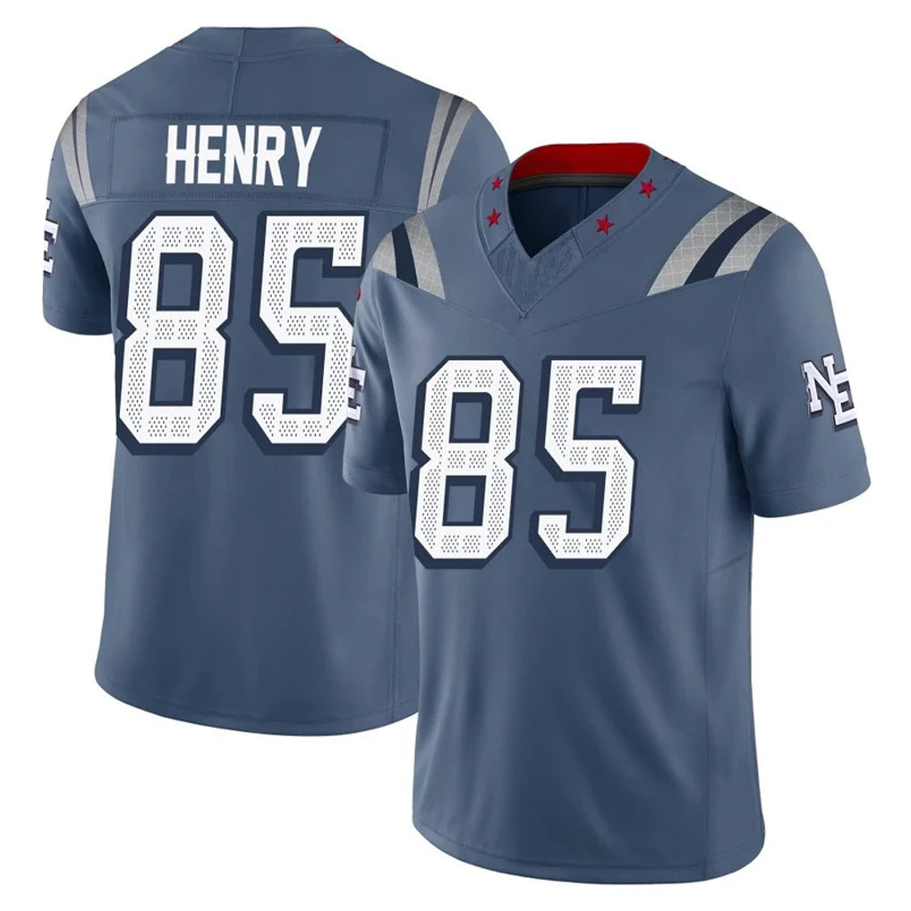 NE.Patriots #85 Hunter Henry Player Blue Limited Rivalries Collection Home Game Odoa Stitched Jerseys